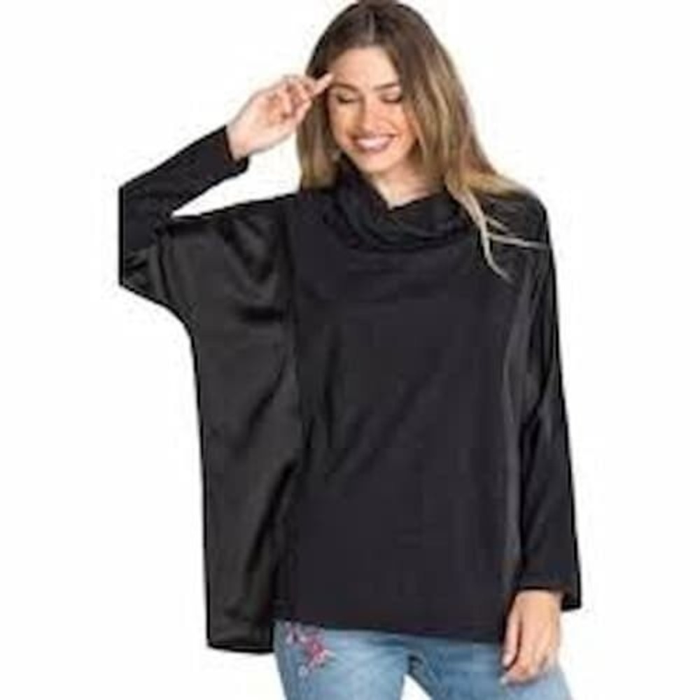 Johnny Was Pete & Greta Mila Silk Cowl Neck Long Sleeve Top Lagenlook Size XXL